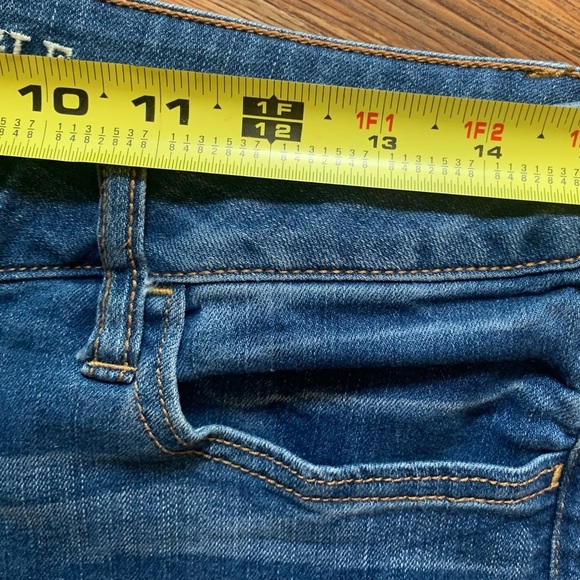 American Eagle Cut Off Jegging Shorts Sz 10 Mid Rise Rolled Cuff Repurposed - Picture 4 of 13